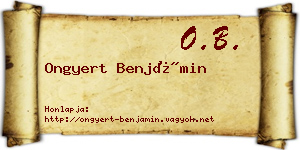 Ongyert Benjámin névjegykártya